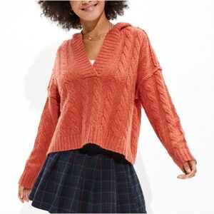 American Eagle Knitted Hooded Sweater